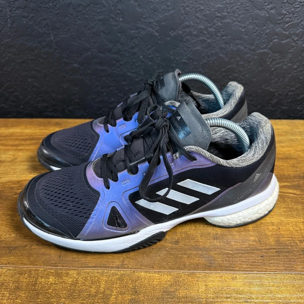 Adidas Stella McCartney Barricade Boost G55657 Black Iridescent Shoes Womens 9.5